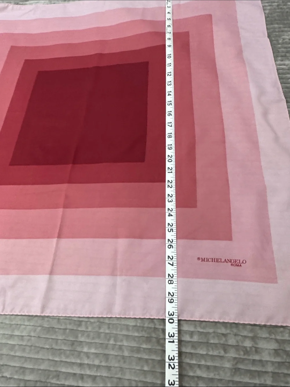 Michelangelo Pink to Red Concentric Square Silk Scarf